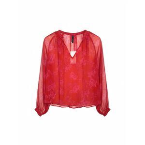 Mango NWT Floral Chiffon Peasant Blouse Interview Workwear Date Night Size S
